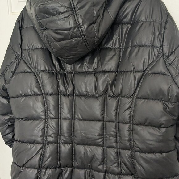 Guess Women's 3/4 Length Puffer Jacket With Pockets and Hood Sz XL Black - Picture 11 of 16